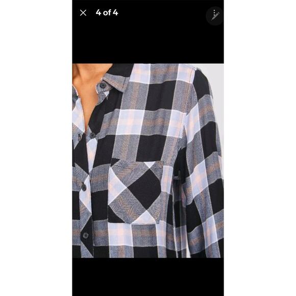 Rails Womens Hunter Flannel in Onyx Periwinle Blush.soze Small - Picture 4 of 4